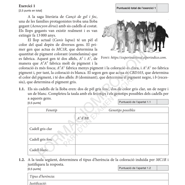 Selectividad Biologia convocatoria juny 2026