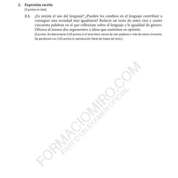 Selectividad Castellà convocatoria setembre 2026