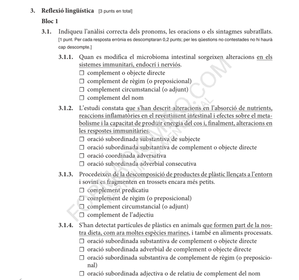 Selectividad Català convocatoria juny 2026