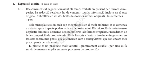 Selectividad Català convocatoria juny 2026
