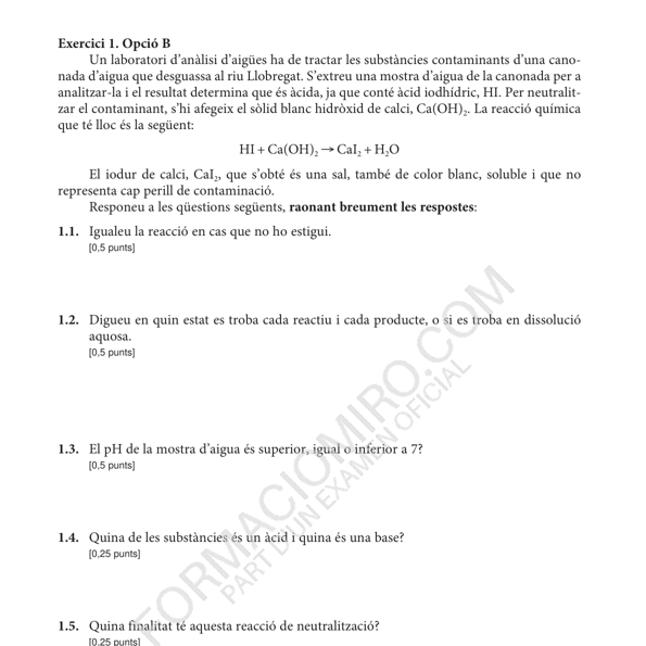 Selectividad Ciencias generales convocatoria junio 2024