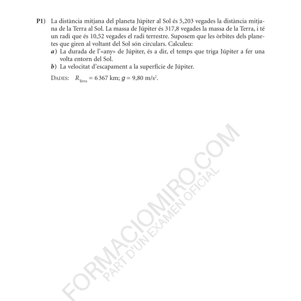 Selectividad Física convocatoria setembre 2010
