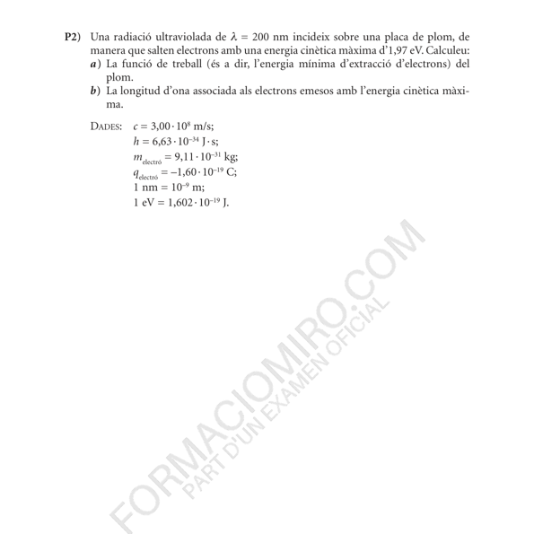 Selectividad Física convocatoria setembre 2010