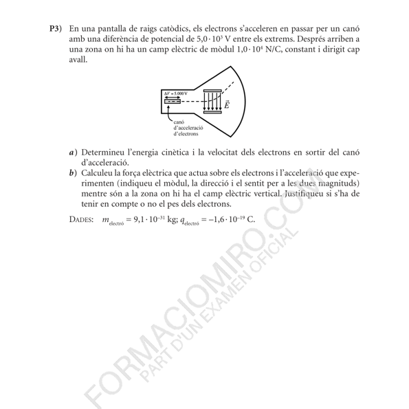 Selectividad Física convocatoria setembre 2010