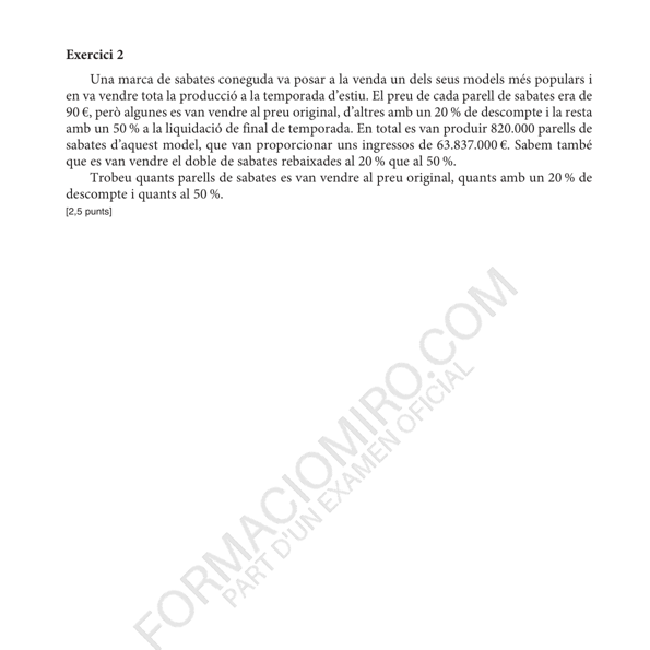 Selectividad Matemàtiques aplicades a les ciències socials convocatoria setembre 2025